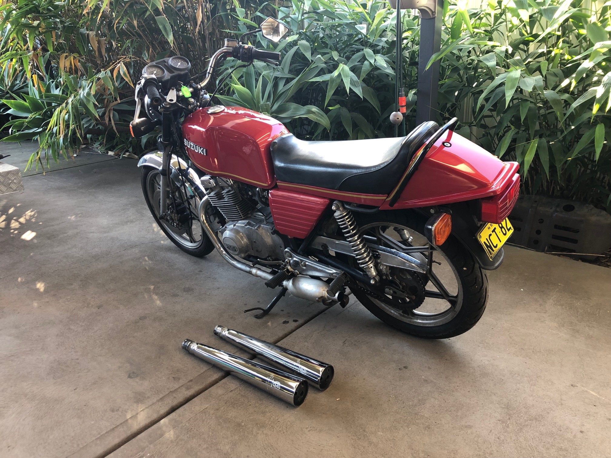 GS400 GSX400E GT380 GSX250E ゴキ ザリ ダブルディスク ディスク番 メッキ 加工後未使用 GSX400F インパルス CBX400F CB250T ホーク バブ マルゾッキ タイプ GS400 GT380 GSX250E ゴキ ザリ マルゾッキ タイプ