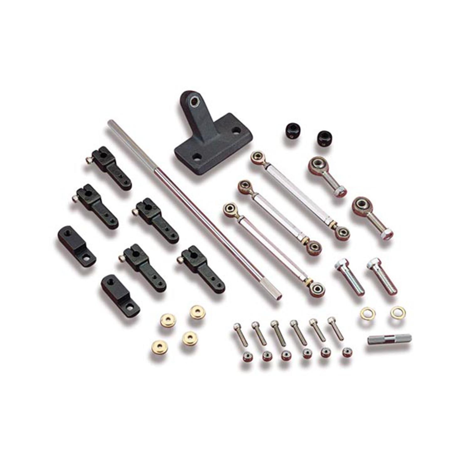THROTTLE LINKAGE KIT HIRAM DUAL QUAD SIDE MOUNT CHEVY SMALL