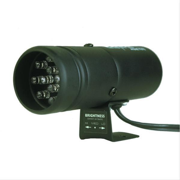 autometer shift light, 12 amber led, pedestal, black, super-lite