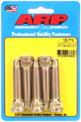 arp wheel studs, press-in, 12mm x 1.5 right hand thread, for toyota, gts, front, set of 5