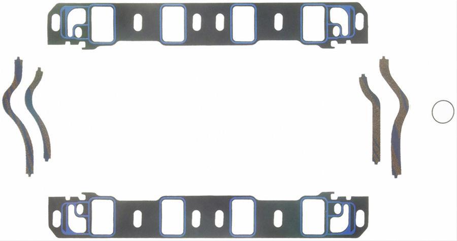 felpro gaskets, intake, composite, printoseal, 2.10 in. x 1.28 in. port, .060 in. thick, for ford, 260/289/302/351w, set