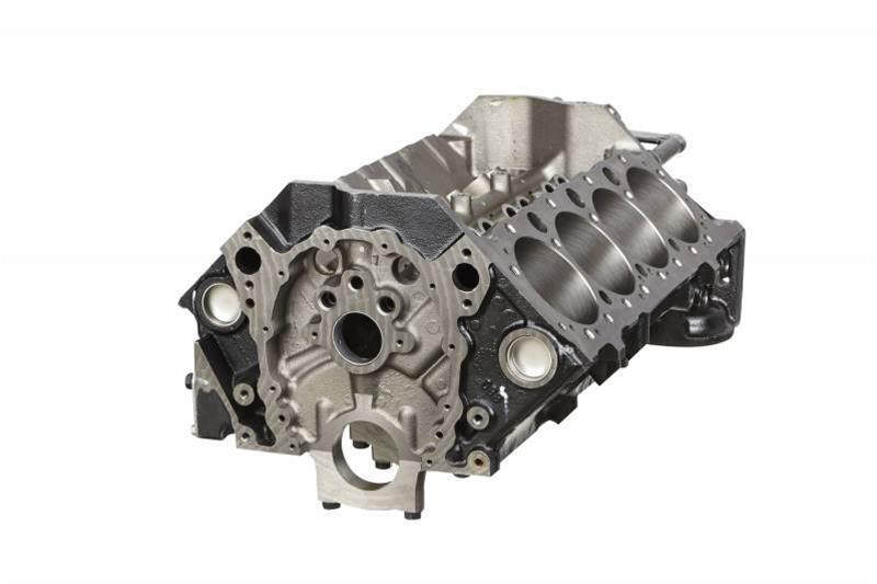 gm performance engine block 383, cast iron, 4-bolt mains, 4.000 in. diameter bore, 1-piece rear main seal, chev, small block, each