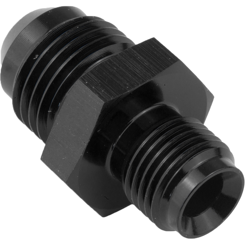 proflow fitting, inlet fuel straight adaptor male 7/16 x 24 to -06an, black
