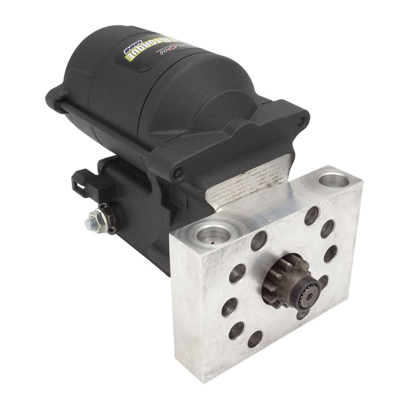 proflow starter motor powertorque mini, for holden commodore/torana v8 253/308, 2kw, black wrinkle , each