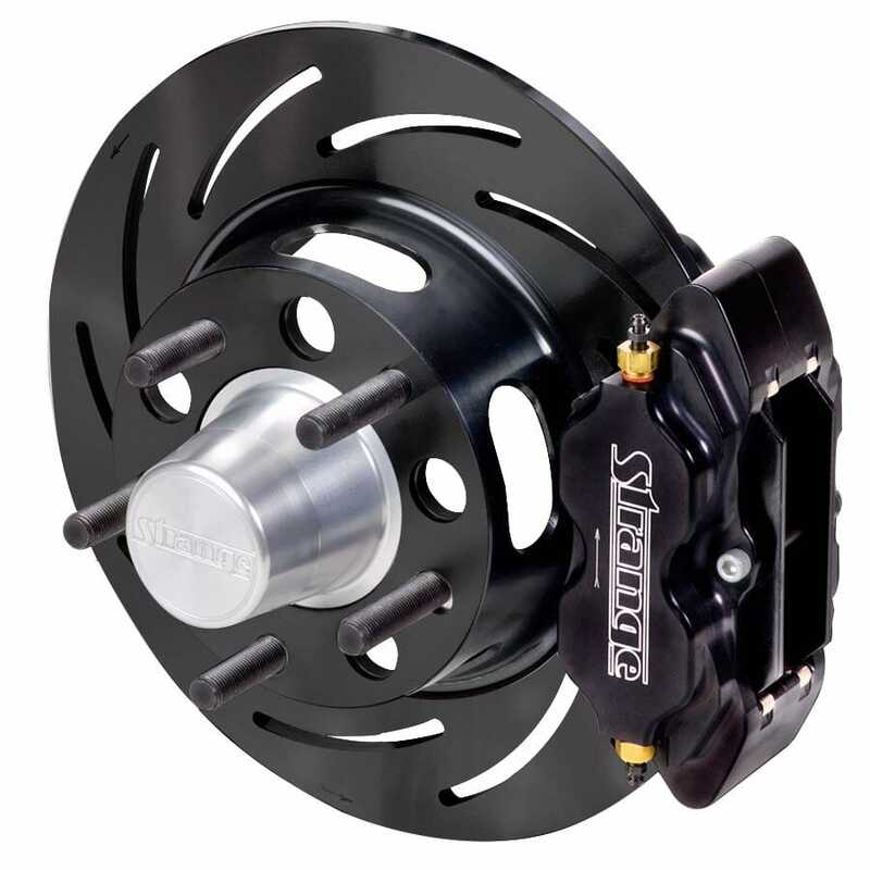 strange ,disc brakes, front, steel slotted rotors, 4-piston calipers, strange, forged strut, 5 x 4.75 in. b.c, kit