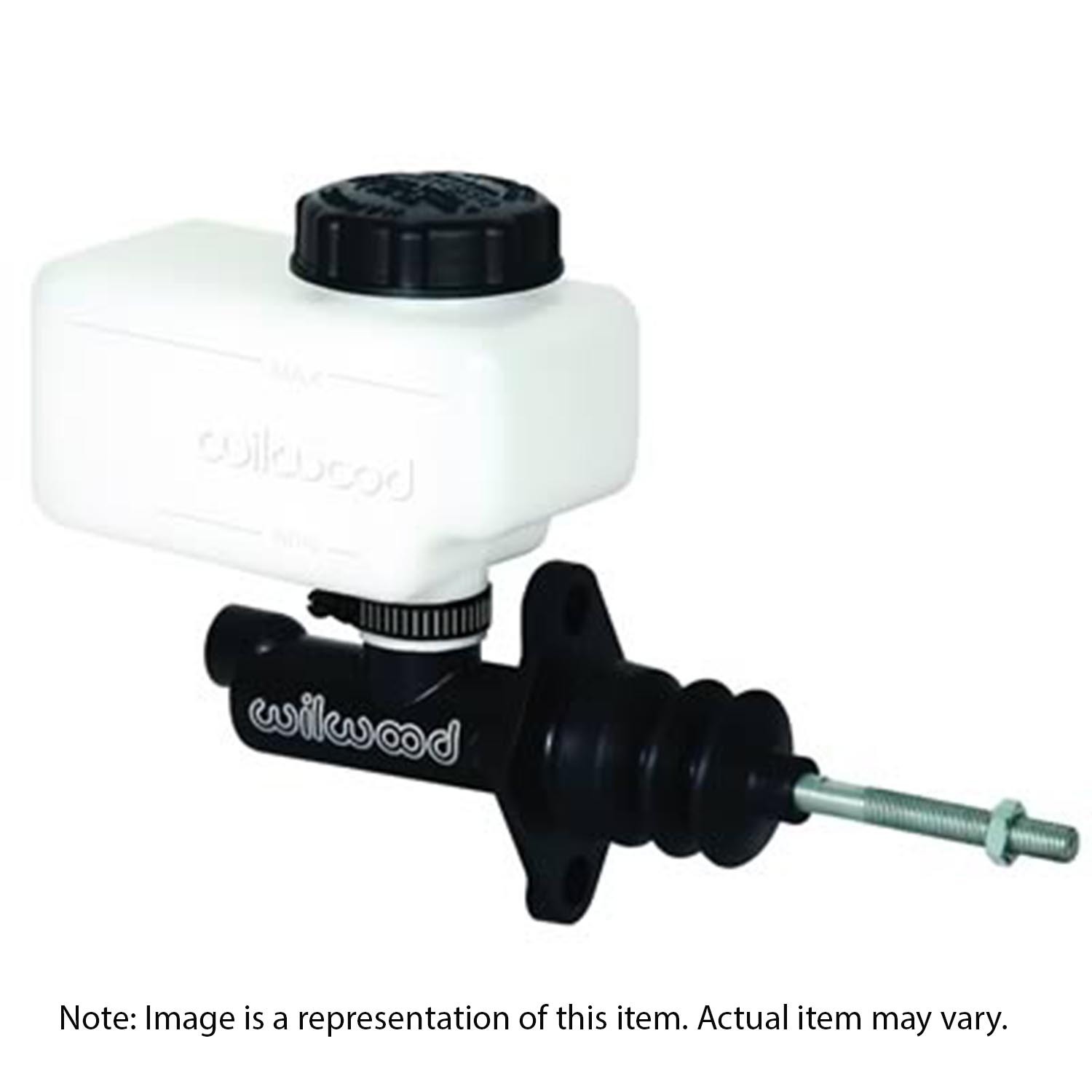 wilwood master cylinder, remote flange mount, 1.00 in. bore, single outlet, alum/ plastic, black e-coat, remote, 7.80 in. length, kit