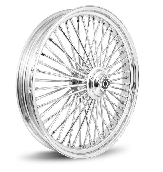 attitude inc wheel, front, maxspoke, chrome/chrome, for harley-davidson , 21 x 3.5 single disc 25mm axle, each