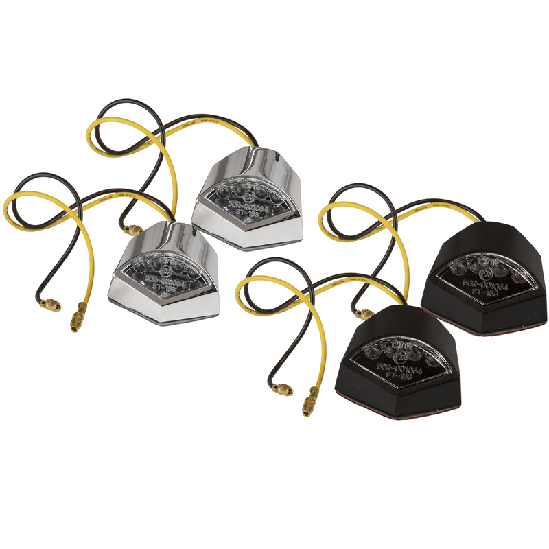 attitude inc stick on led turn indicators for harley custom chrome per pair