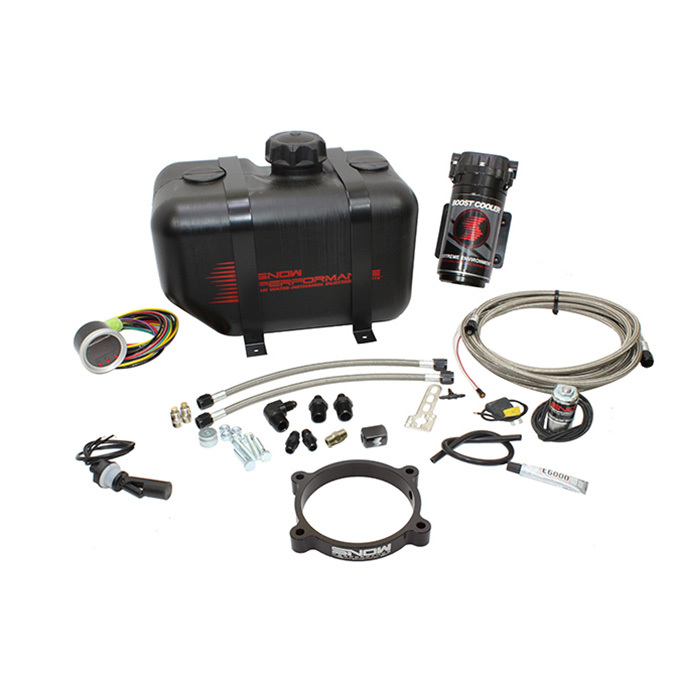 snow performance water-methanol injection kit, diesel stage 2 boost cooler? dodge 5.9l cummins (ss braided line, 4an fittings)