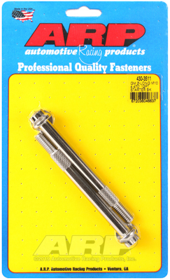 arp starter bolts, custom 450, polished, flanged 12-point head, m10 thread, full size starter style, for chevrolet, small block ls, pair