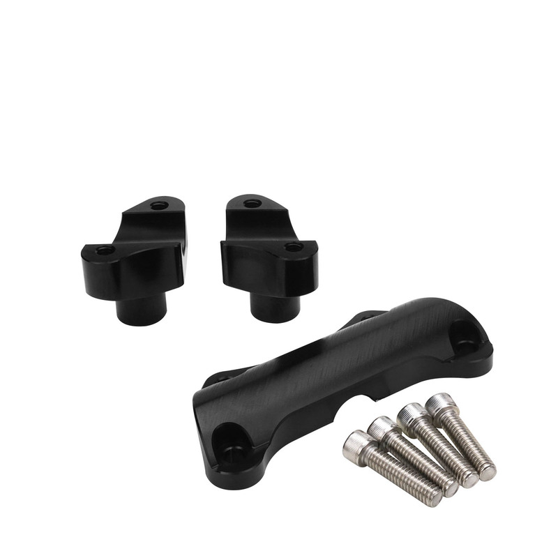 attitude inc handlebar riser kit, suit harley 1.7 inch high, aluminium black/machined, set