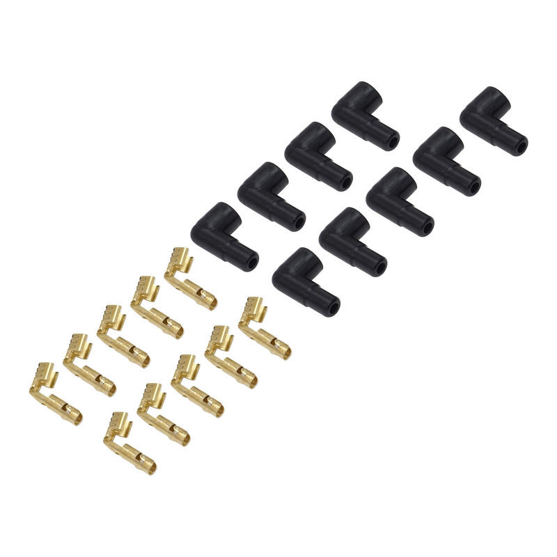 proflow supermax wire, 90 degree socket distributor cap boots & terminals, 9 boots, 10 terminals, kit