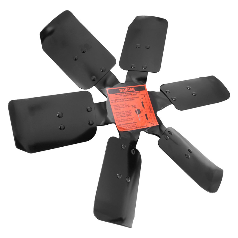 proflow oe, 17" 6 blade, heavy duty steel, ford style, rigid factory air conditioning style, universal race fan, each
