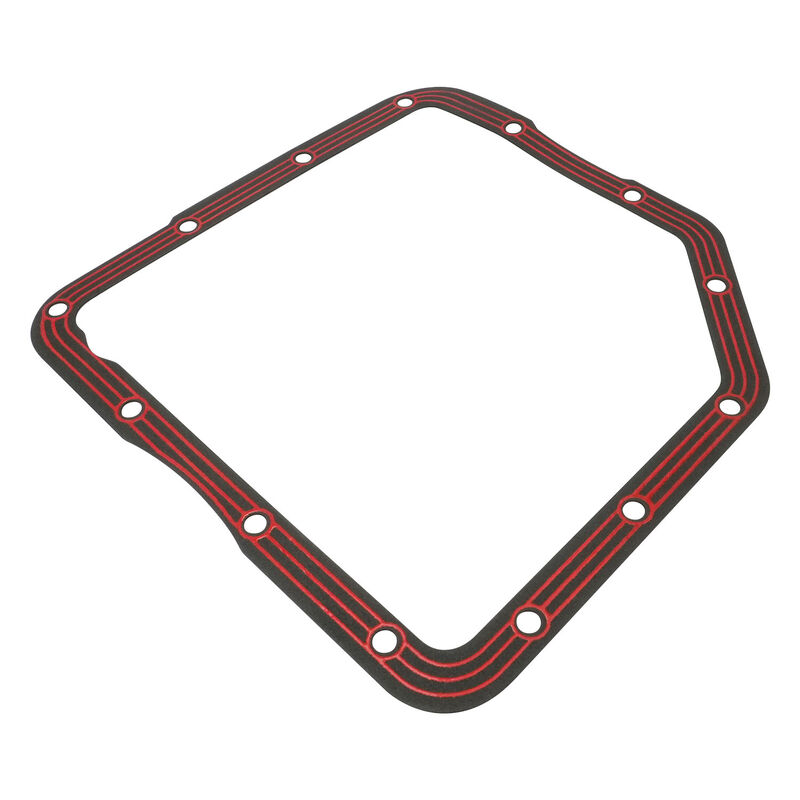 rts transmission pan gasket, gm th350, red silicone bead w/steel core, lubelocker style, 1.25mm thick, each