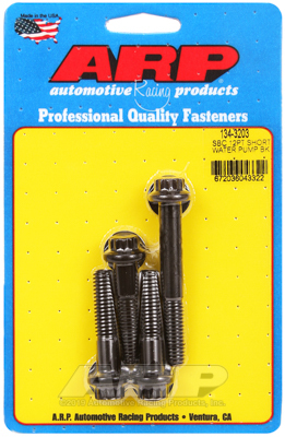 arp water pump bolts, 12-point, chromoly, black oxide, for chevrolet, small block, short, kit