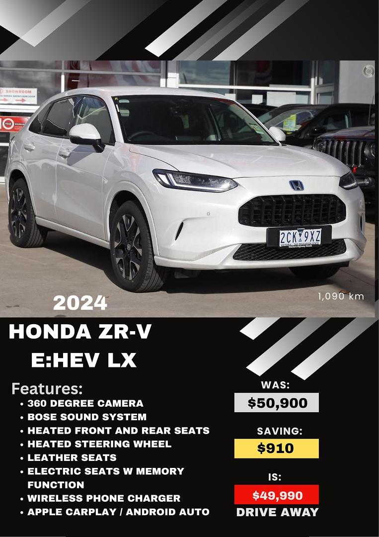 2024 honda zr-v e:hev lx auto my24 wagon