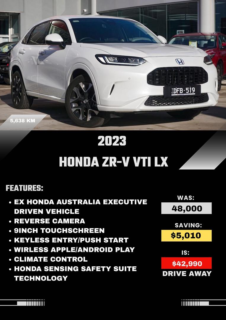 2023 honda zr-v vti x auto my23 wagon
