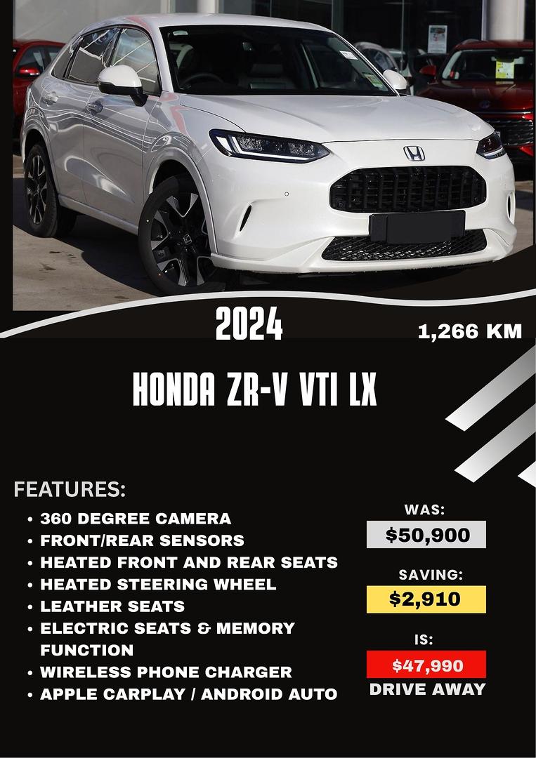 2024 honda zr-v vti lx auto my24 wagon
