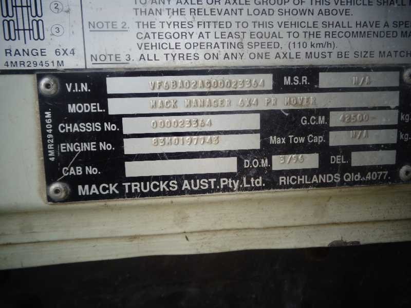 1996 MACK MANAGER MANAGER MANAGER Truck