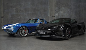 CLASSICS - 1963 Corvette Stingray coupe and 2024 Corvette Stingray convertible